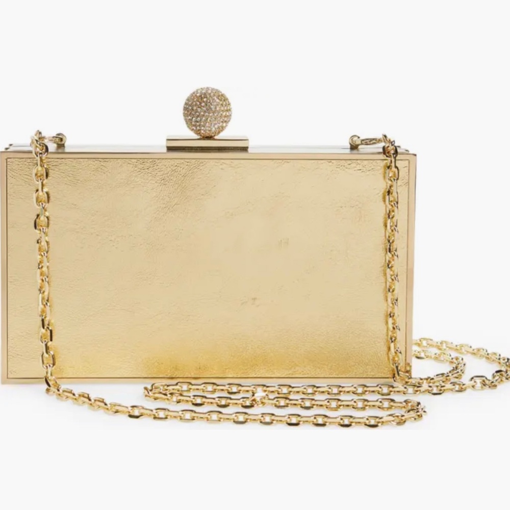 Sophia Webster Clara Gold & Silver Leather Clutch